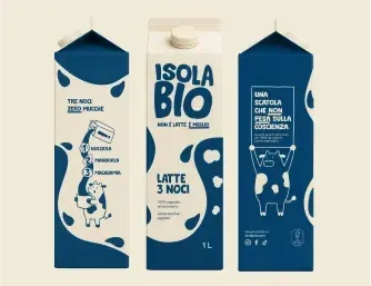 Isola Bio 3 Noci milk packaging